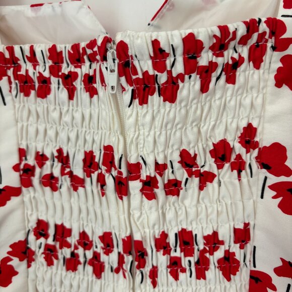 Vintage R&K Originals Red Poppy Flower Built in Bra Fit and Flare Sundress 10 - Picture 10 of 15